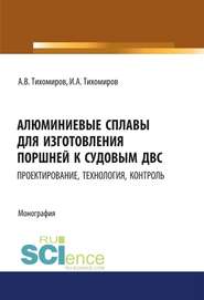 Алюминиевые сплавы для изготовления поршней к судовым ДВС: проектирование, технология, контроль. (Аспирантура, Магистратура). Монография.