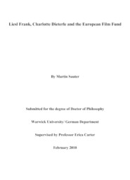 Liesl Frank, Charlotte Dieterle and the European Film Fund