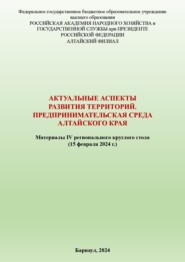 Актуальные аспекты развития территорий. Предпринимательская среда Алтайского края