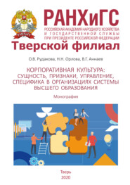 Корпоративная культура. Сущность, признаки, управление, специфика в организациях системы высшего образования