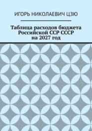 Таблица расходов бюджета Российской ССР СССР на 2027 год