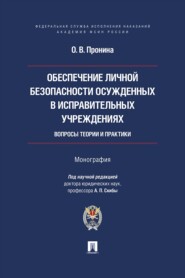 Обеспечение личной безопасности осужденных в исправительных учреждениях. Вопросы теории и практики. Монография