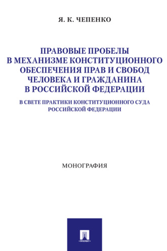 Правовые пробелы в механизме конституционного обеспечения прав и свобод человека и гражданина в Российской Федерации