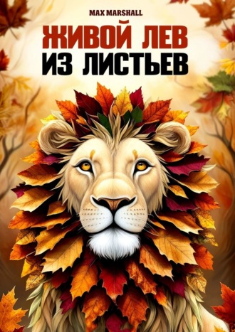 Живой лев из листьев