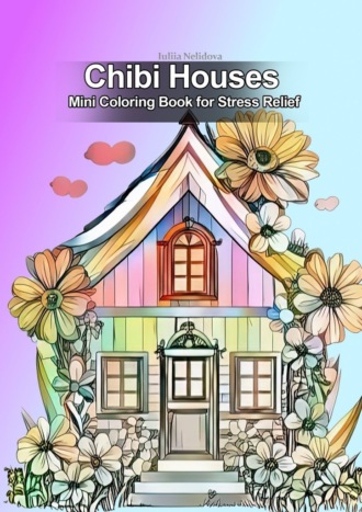 Chibi Houses. Mini Coloring Book for Stress Relief
