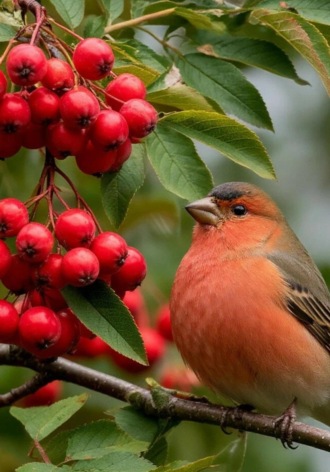 Оставь рябину птицам