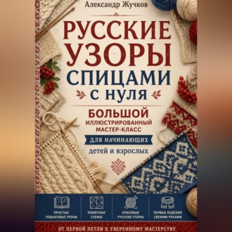 Русские узоры спицами с нуля. Большой иллюстрированный мастер-класс для начинающих детей и взрослых.