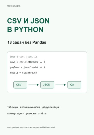 CSV и JSON в Python. 18 задач без Pandas